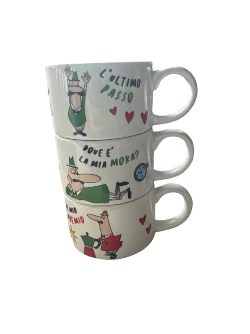 Bialetti Stackable Porcelain Cappuccino Mugs (3 set) made in Italy 🇮🇹